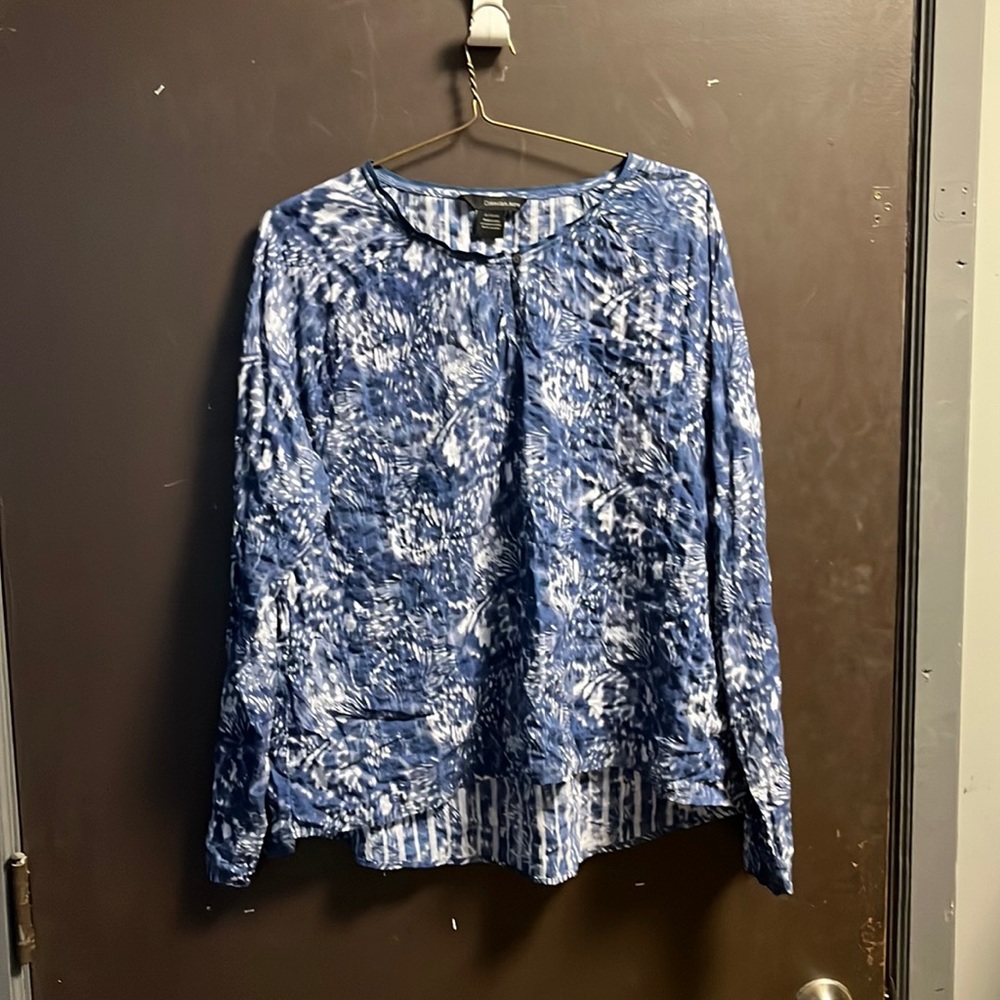 Blue CALVIN KLEIN long sleeve XL woman's blouse